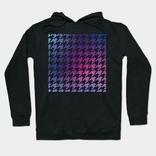 Houndstooth Pattern in Cool Blue Purple and Pink Gradient Hoodie